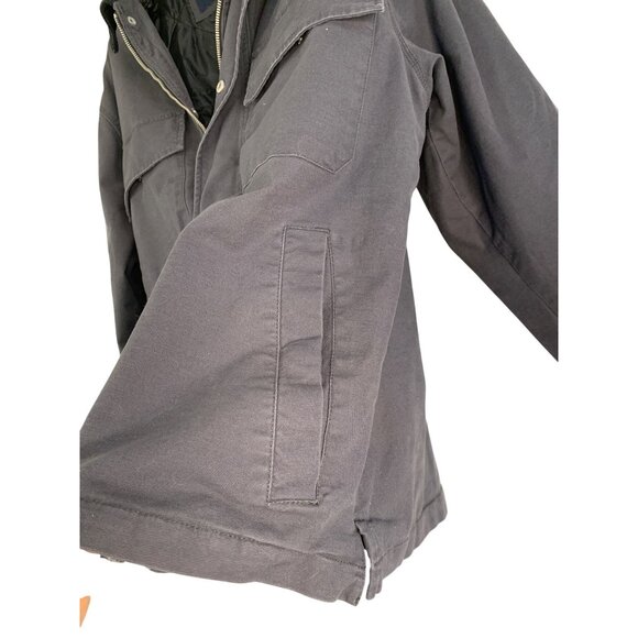 Rare VTG NWT Abercrombie & Fitch Canvas Work Jacket L Gray Zip Snap RJ10623 - Picture 8 of 12